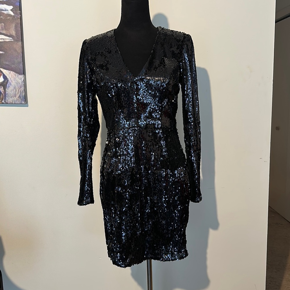 Black sequin Dress the population dress